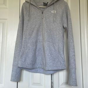 North Face Womens Zip Up Sweat shirt with hood. Size M-Gray.  Perfect for gymn